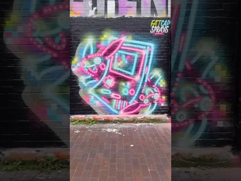 Game Boy Inspired Spray Painting! #art #painting #streetart