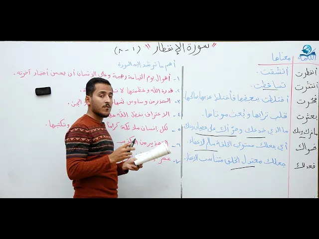 ⁣مادة التربية الاسلامية للصف الاول متوسط : سورة الانفطار