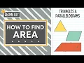 FIND THE AREA OF TRIANGLES AND PARALLELOGRAMS GEOMETRY
