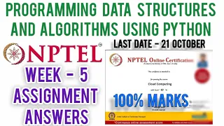 Programming Data Structures and Algorithms Using Python Nptel Assignment 5 Answers Week 5 Coding