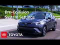 Toyota Safety Sense Pre-Collision System PCS Settings and Controls Toyota
