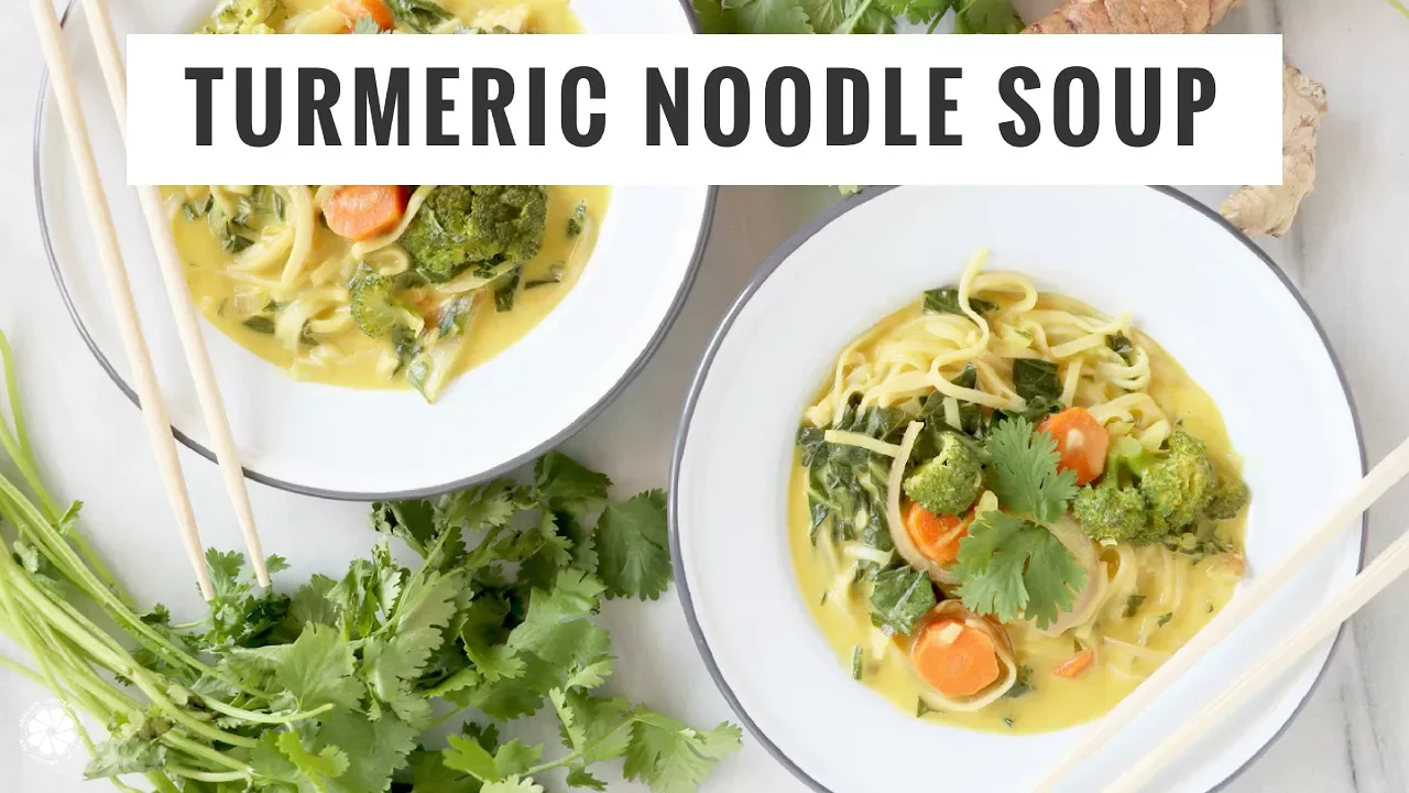 Turmeric Noodle Soup   Gluten-Free, Dairy-Free, Plant-Based Easy Recipe   Healthy Grocery Girl