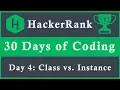 Day 4 Class vs Instance 30 Days of Coding HackerRank Java Language