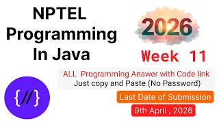 NPTEL Programming in Java Week 11 All Programming Solutions Code Link 2026