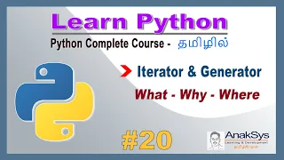 Python - Iterator vs Generator in Tamil Python Iterator and Generator usage in Tamil Learn Python