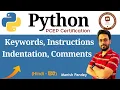 6 Python Keywords Instructions Indentation Comments Python PCEP Certification PCEP-30-02