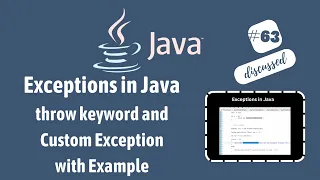 throw keyword in Java User Defined or Custom Exception in Java