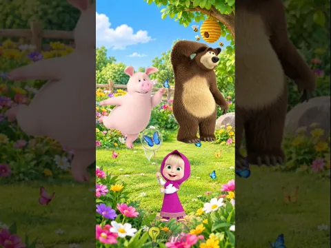 Menebak Bayangan Masha dan Beruang Bermain Kupu-Kupu #masha #mashadanberuang #mashaandthebear