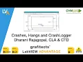 Crashes Hangs and CrashLogger Dharani Rajagopal CLA CTD NI CHNLUG 2