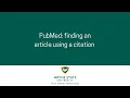 PubMed finding an article