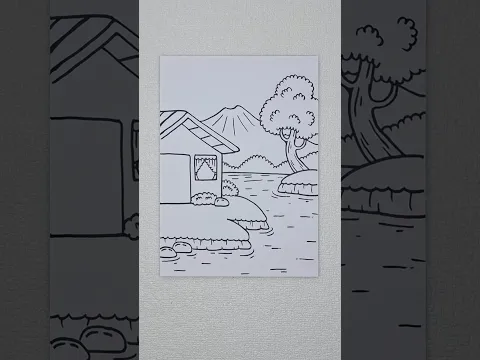 Menggambar pemandangan dan rumah