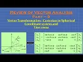 Transformation of vectors from Cartesian to Spherical coordinate system and vice versa