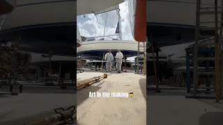 If only antifouling was this easy 🫠 #boat #sailboat #boatlife #painting