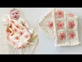 Crochet Desert Blush Field of Daisies Baby Blanket