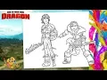 Coloring How to Train Your Dragon 2 - Hiccup and Astrid Coloring Book Pages