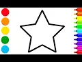 How to draw rainbow star | step by step