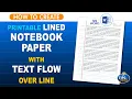 How do I make lined notebook paper in Word Print text on lined paper