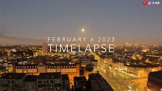 4k Clear Sky Full Moon Moonset to Sunset February 6 2023 London Timelapse walkxtravel