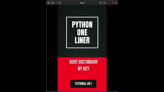 Python one-liners - How to sort dictionary by key