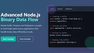 Binary Data Flow in Node js Master Buffers Streams fs Module Advanced Node js Tutorial