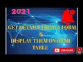 GET DETAILS FROM A FORM AND DISPLAY THEM ON HTML TABLE 2022
