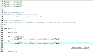 C Programming Language Tutorials for Beginners 87 ispunct isspace Functions Example 2