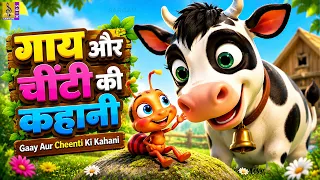 🐄🐜 गाय और चींटी की कहानी | Cow and Ant Story in Hindi | Hindi Kids Stories | Moral Cartoon for Kids