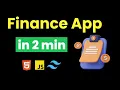 I CREATE FINANCE TRACKER APP USING HTML TAILWIND CSS JAVASCRIPT