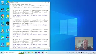 Using variables and input to create shapes in Python turtle
