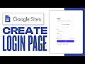 How To Create Login Page In Google Sites 2026 Full Guide