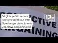 Virginia public service workers speak out after Spanberger plans to veto collective bargaining bill