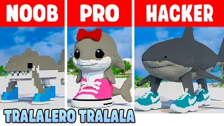 TRALALERO TRALALA BRAINROT STATUE BUILD CHALLENGE - NOOB vs PRO vs HACKER