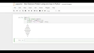 Star Diamond Pattern Using One Loop in Python