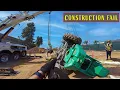 Another Construction FAIL Rolled Over Telehandler