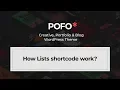POFO WordPress Theme - How lists shortcode work