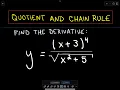 Derivatives - Quotient and Chain Rule and Simplifying