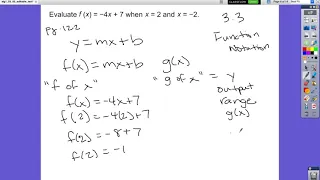 Alg1 3 3 Function Notation