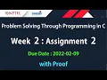 Problem Solving Through Programming In C Week 2 Assignment 2 Jan-2022 NPTEL Course Answers