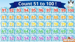 Count 51 to 100 with a Penguin! Video for Kids 【すうじ51〜100】氷の数をかぞえてみよう！英語