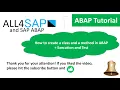 ABAP Tutorial - How to create a class and a method in ABAP
