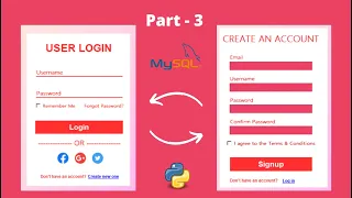 Login Page Linked With Signup Page User Registration with MySQL Python Tkinter GUI Project