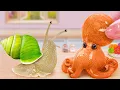 Download Lagu Best Combo Seafood Recipes 🐙 Delicious Miniature Fried Korean Octopus and Snail 🐌 Mina Mini Kitchen