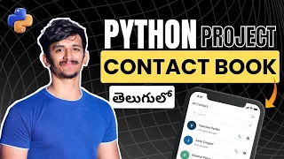 Contact Book App using Python in Telugu Add Update Delete Search Count Contacts