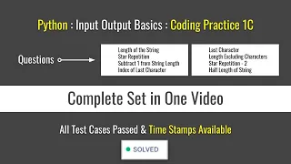 Python Coding Practice String Manipulation Exercises Coding Practice 1C