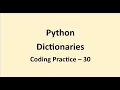 Coding Practice 30 Dictionaries Python NxtWave CCBP