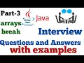 Part-3 Arrays break Java interview questions with answers in Telugu