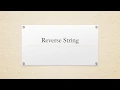 Reverse a string using C