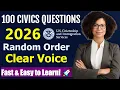 100 Civics Questions Random Order for the U S Citizenship Interview 2026 - Fast Easy to Learn