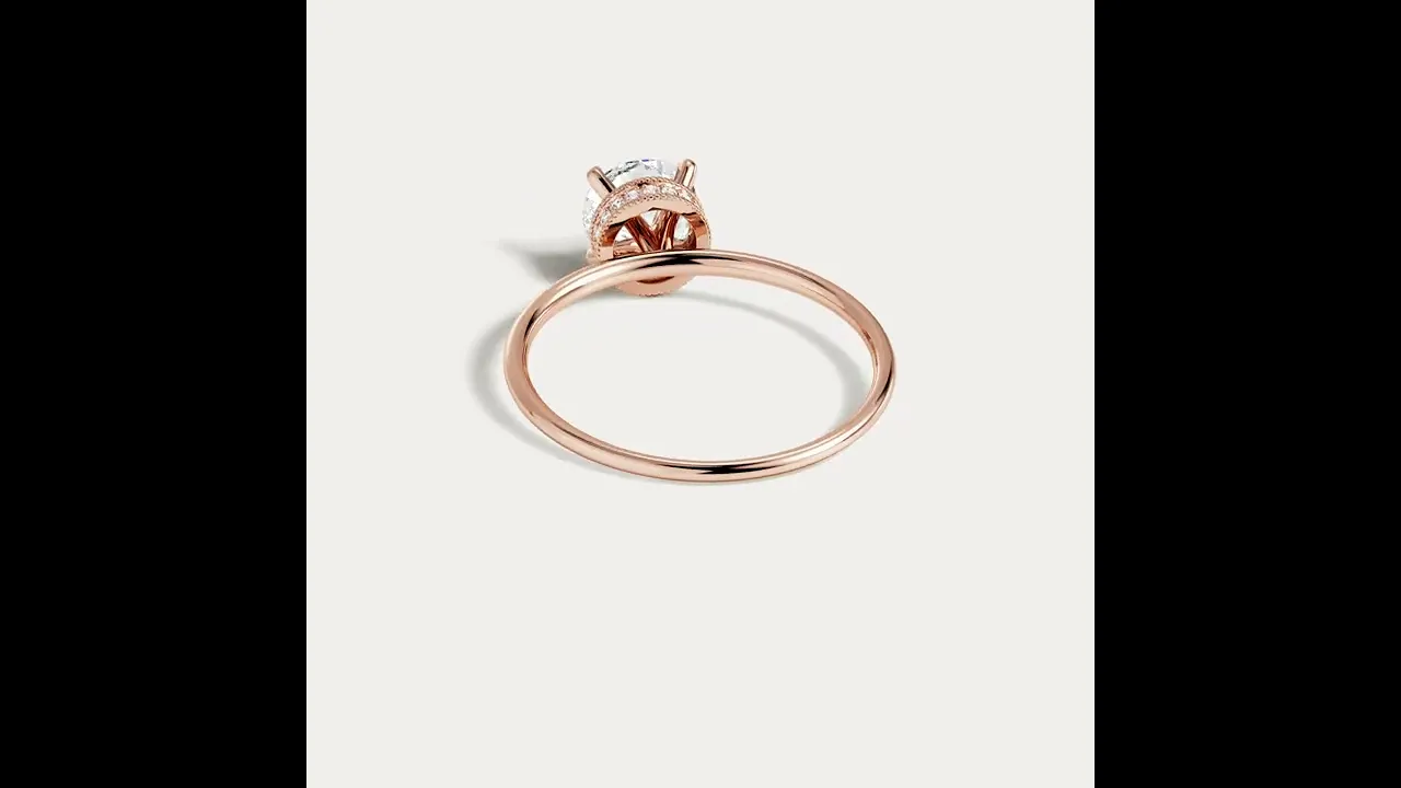 Liana丨Hidden Halo 1CT Round Lab Diamond Ring With Basket Setting