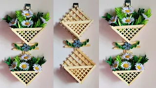flower vase with ice cream sticks making paper flowers diy easy flower vase with popsicle sticks